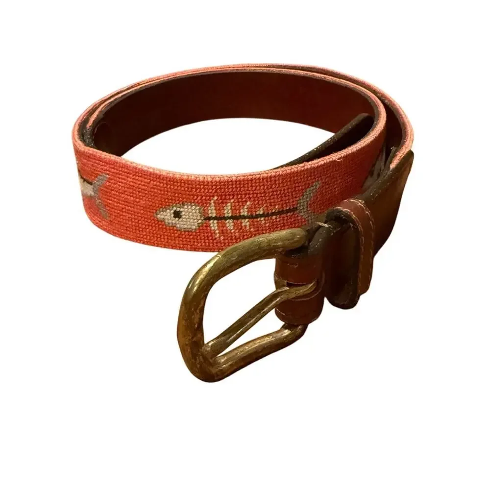 SMATHERS & BRANSON Bonefish Needlepoint Belt